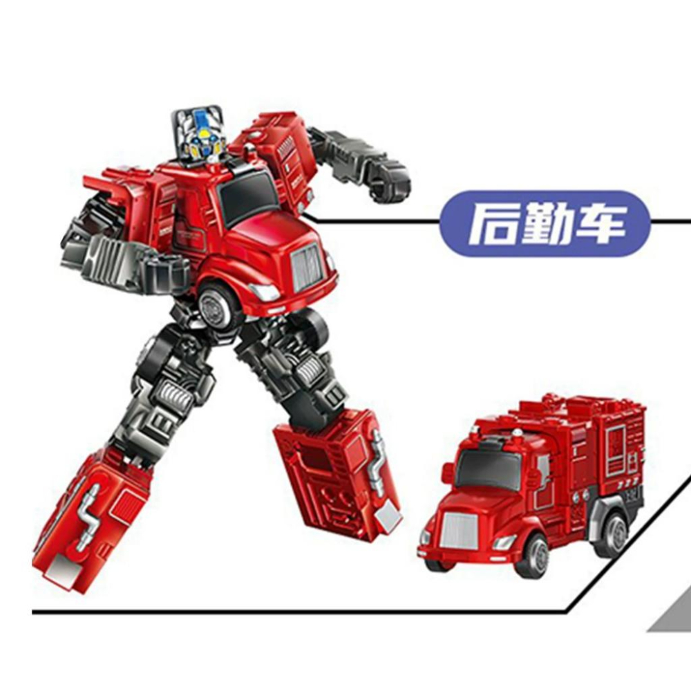 ☆玩具先生☆5合1消防悍將~吊車.水車.消防車.挖土機.吊車.摩托車.機車機器人-細節圖5