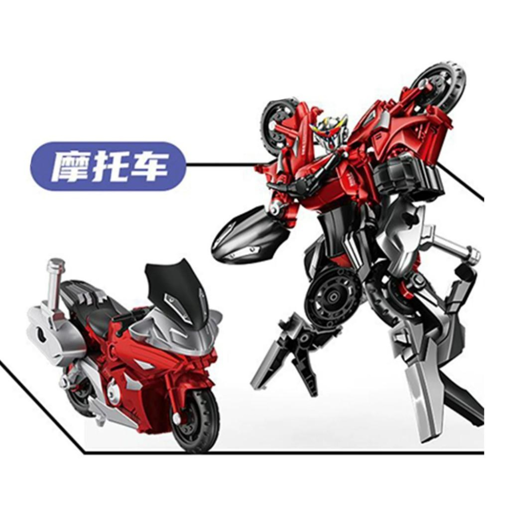 ☆玩具先生☆5合1消防悍將~吊車.水車.消防車.挖土機.吊車.摩托車.機車機器人-細節圖7