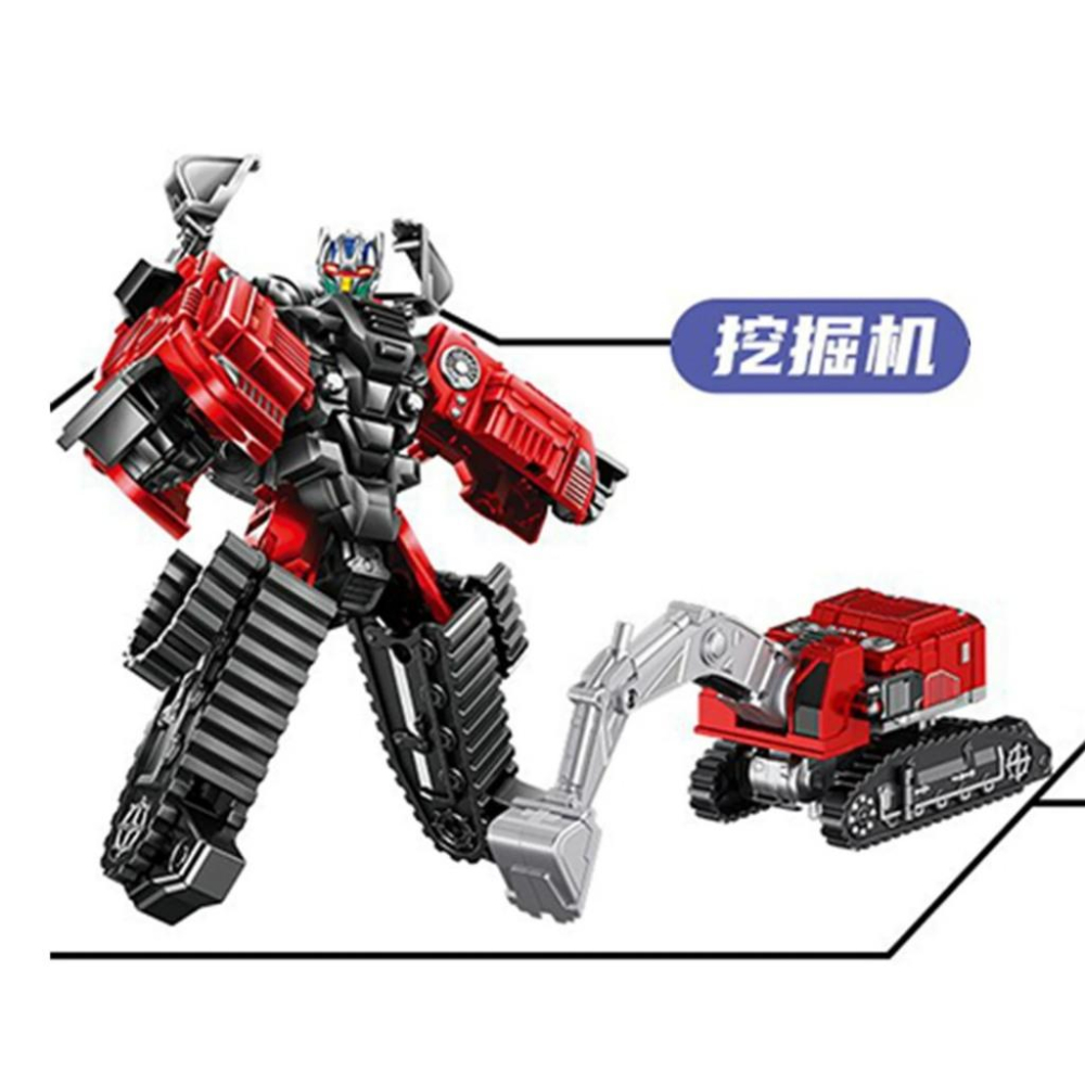 ☆玩具先生☆5合1消防悍將~吊車.水車.消防車.挖土機.吊車.摩托車.機車機器人-細節圖8