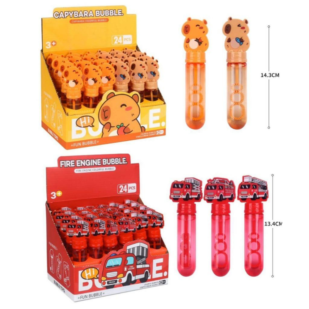 ☆玩具先生☆超Q版卡通 泡泡棒 /一支入 美人魚 工程車 公主 直昇機 卡皮巴拉 河豚 造型泡泡棒 吹泡泡玩具-細節圖2