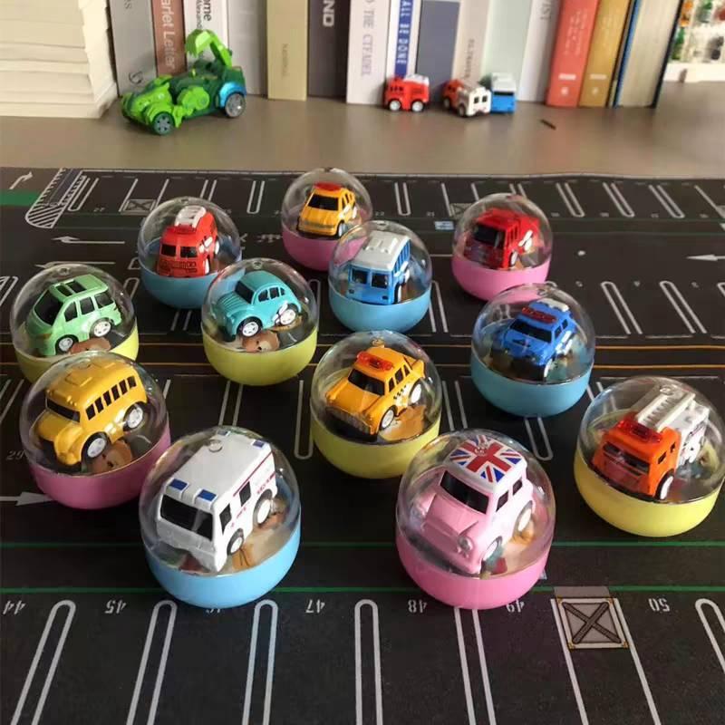 ☆玩具先生☆奇趣合金扭蛋車~  扭蛋 存錢筒 迴力車  小車車 工程車 警車 消防車.交通車.校車 合金車-細節圖4