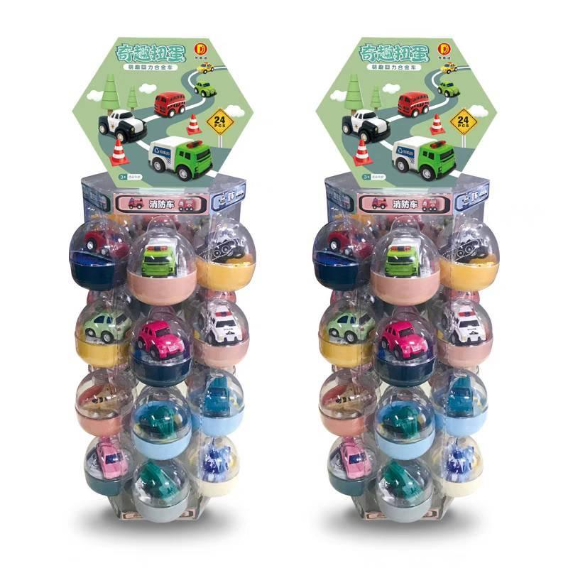 ☆玩具先生☆奇趣合金扭蛋車~  扭蛋 存錢筒 迴力車  小車車 工程車 警車 消防車.交通車.校車 合金車-細節圖8