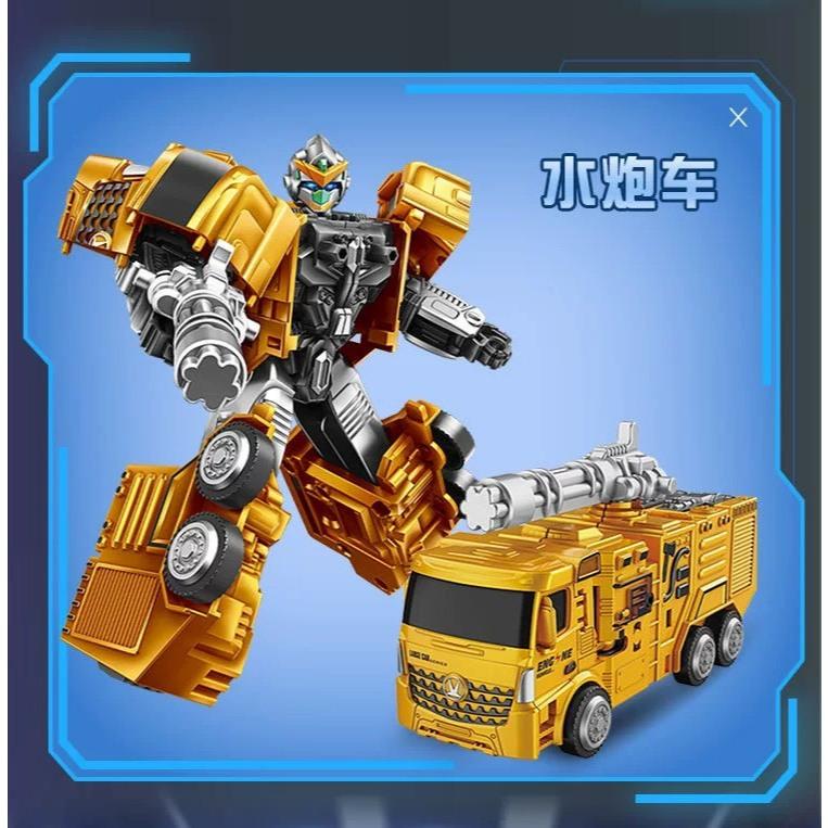 ☆玩具先生☆5合1工程霸者~吊車.水車.消防車.挖土機.吊車.摩托車.機車機器人-細節圖9