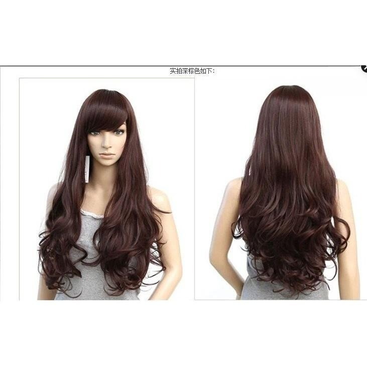 本原批發 高溫絲整頂假髮🔥送髮網🔥斜劉海 假髮 長假髮 妹妹頭 長捲假髮 波浪假髮 氣質假髮 全頂假髮 P99-細節圖5
