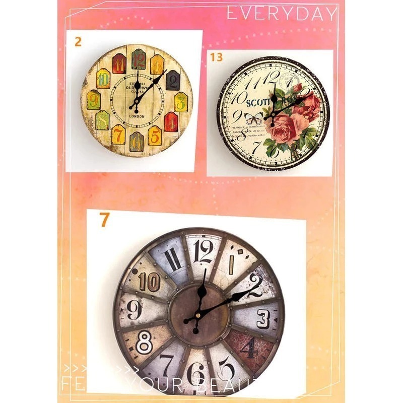 壁鐘⏰歐式復古靜音壁鐘30cm 歐式掛鐘客廳鐘錶 SG317 靜音木質掛鐘錶 時尚現代石英壁鐘 復古鐘 掛鐘 時鐘BA-規格圖8