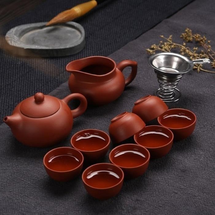 宜興紫砂茶具套裝 1壺4杯👍陶瓷茶具 功夫茶具 茶具 杯具 泡茶壺 泡茶組 茶壺 茶杯 杯子 OLD351 陶瓷杯-細節圖5