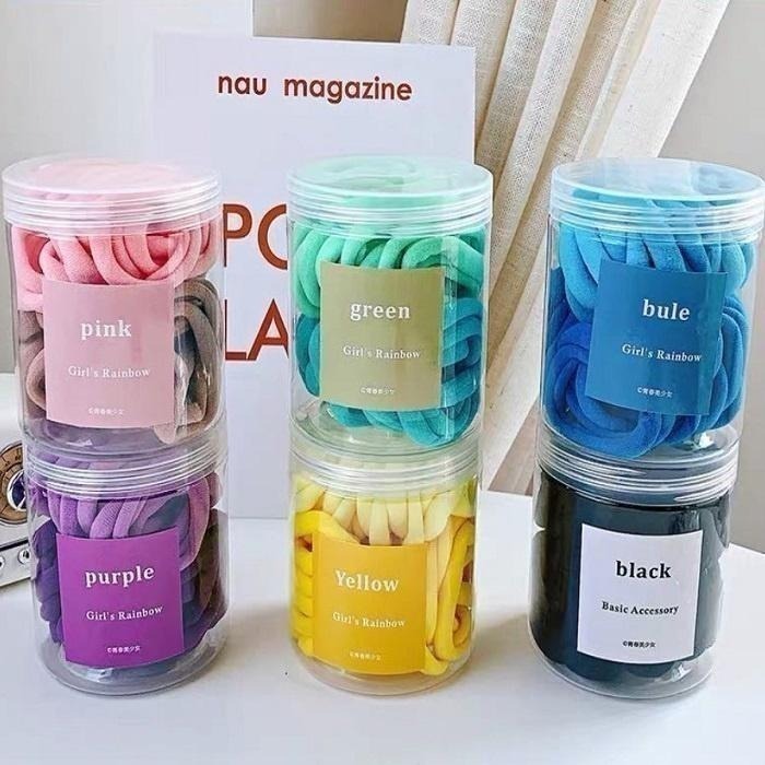 本原批發 漸變髮圈  50入🔥綁頭髮 韓系髮圈 髮飾 頭飾 橡皮筋 髮束 髮圈 女生 不咬髮圈 綁馬尾 綁頭髮 KZ1-細節圖2