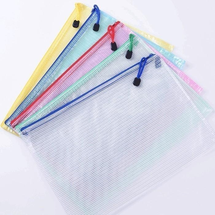 本原批發 網格文件袋🔥網格拉鍊袋🔥資料夾 拉鍊袋 網袋 筆袋 文件袋 防水 資料袋 收納 文具袋 透明 OLD90-細節圖3