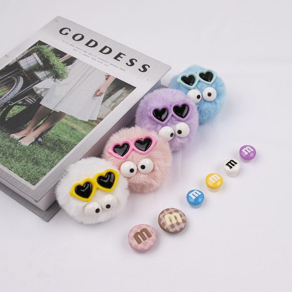 洞洞鞋扣🐶洞洞鞋配飾 DIY鞋釦 毛絨鞋扣 洞洞鞋釦花 彩色毛球 花扣 涼鞋鞋釦 洞洞鞋配件 洞洞鞋 卡通花扣 立體鞋扣-細節圖4