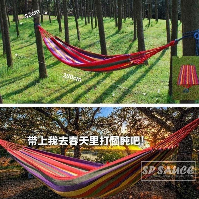 本原批發 帆布吊床 雙人🔥彩虹吊床 露營 雙人吊床 附收納袋 綁繩吊床 帳篷 吊掛帳篷露營 防蚊 OLD329-細節圖6