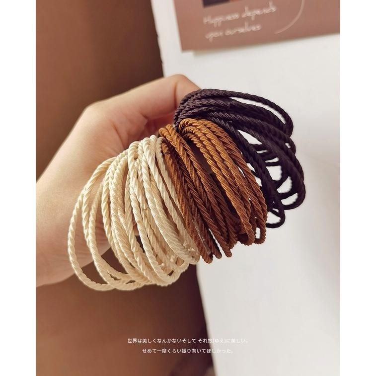 50根髮圈👍️彈力髮圈 黑色髮圈 橡皮筋髮圈 髮繩 韓國女生綁馬尾 馬卡龍髮圈 韓風髮圈 KG374 螺紋髮圈-細節圖6