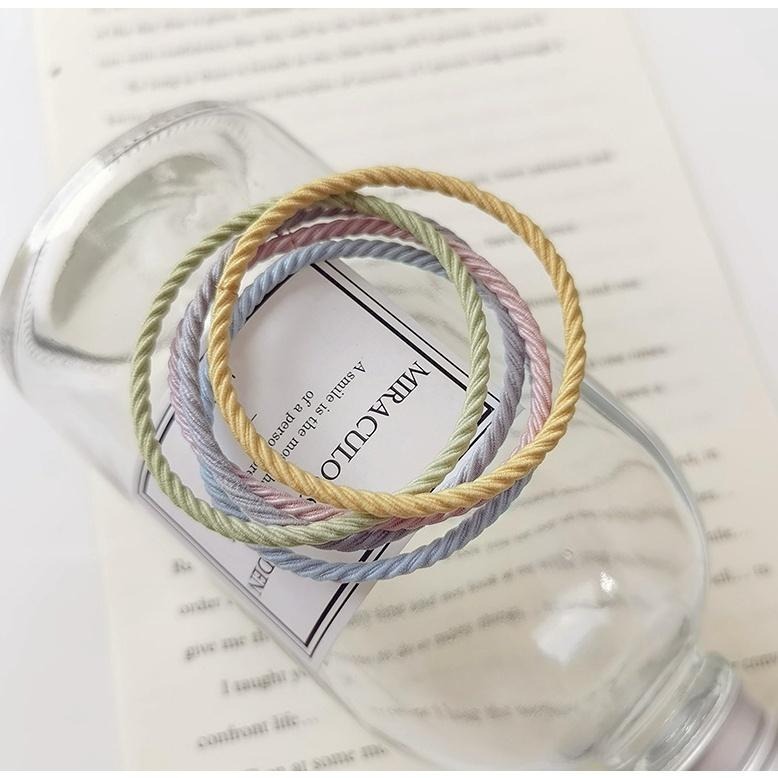 50根髮圈👍️彈力髮圈 黑色髮圈 橡皮筋髮圈 髮繩 韓國女生綁馬尾 馬卡龍髮圈 韓風髮圈 KG374 螺紋髮圈-細節圖7