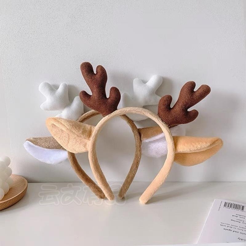 小鹿角髮箍🦒聖誕髮箍 麋鹿髮箍 聖誕麋鹿髮箍 毛絨髮箍 頭飾 鹿角髮箍 聖誕髮飾 動物髮飾 頭箍CY100絨鹿角髮箍-細節圖2