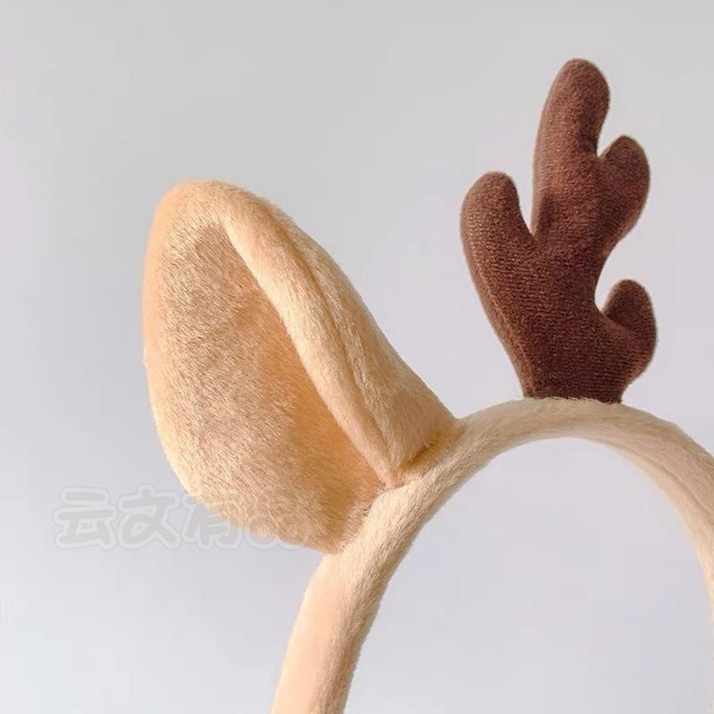小鹿角髮箍🦒聖誕髮箍 麋鹿髮箍 聖誕麋鹿髮箍 毛絨髮箍 頭飾 鹿角髮箍 聖誕髮飾 動物髮飾 頭箍CY100絨鹿角髮箍-細節圖5