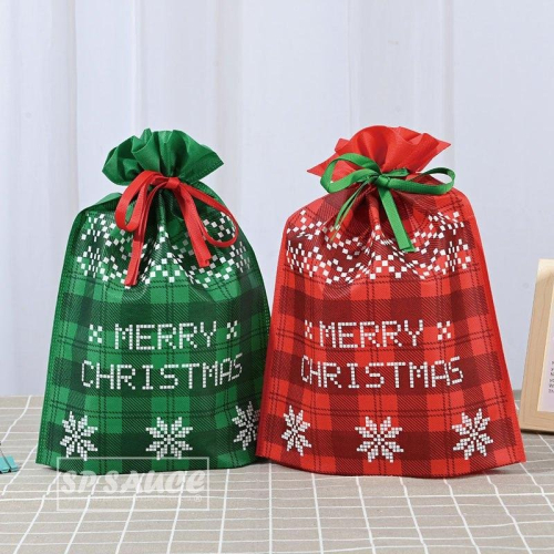 禮物束口袋🎀束口袋 禮物袋 聖誕禮物袋 包裝袋 糖果袋 禮品袋 聖誕節束口袋 福袋 巧克力袋 耶誕節 抽繩束口袋