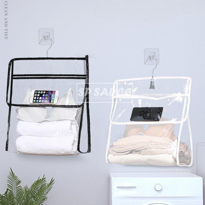 浴室防水掛袋👍️可洗澡追劇 收納袋 浴室防水袋 防水收納袋 浴室收納 防水袋 收納掛袋 透明防水袋 置物袋 包包收納袋B-細節圖7