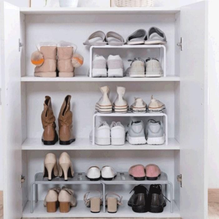 分層鞋架👍 廚房收納架 瓶罐置物架 伸縮收納架 鞋架 收納層架 折疊置物架 收納鞋架 雙層鞋架 置物鞋架 SG626-細節圖5