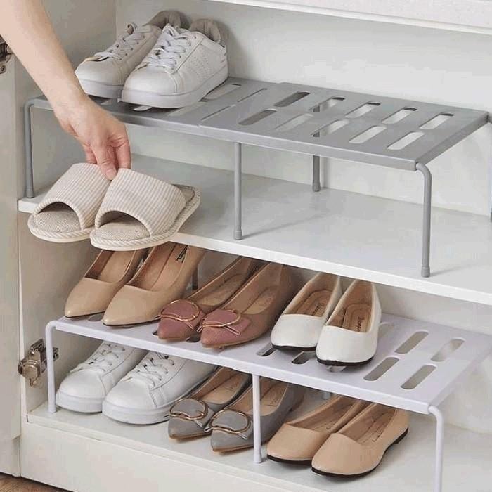 分層鞋架👍 廚房收納架 瓶罐置物架 伸縮收納架 鞋架 收納層架 折疊置物架 收納鞋架 雙層鞋架 置物鞋架 SG626-細節圖6