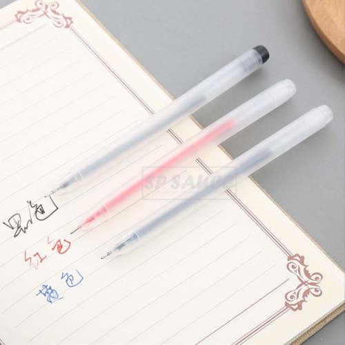 簡約透明磨砂中性筆👍0.5mm 中性原子筆 水性筆 簽字筆 考試筆 紅筆 藍筆 黑筆 彈頭筆 中性筆 無印風 中性筆