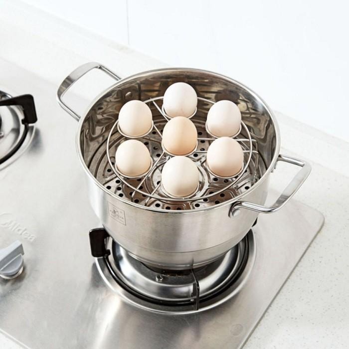 不鏽鋼兩用蒸架🔥雞蛋蒸架 蛋架 氣炸鍋配件 隔水加熱架 蒸蛋架 隔熱架 蒸盤 蒸菜架 電鍋蒸架 七孔蛋架 不銹鋼蒸架B-細節圖5