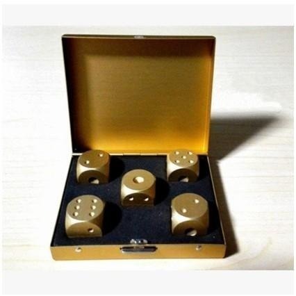 本原批發 黃金骰子🌙幸運骰子 派對 聚餐 桌遊 居家必備 金色幸運骰子 黃金骰 骰子 金屬骰子 大富翁 OLD308-細節圖2