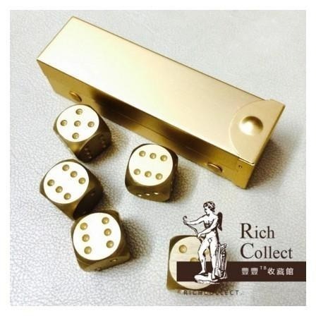 本原批發 黃金骰子🌙幸運骰子 派對 聚餐 桌遊 居家必備 金色幸運骰子 黃金骰 骰子 金屬骰子 大富翁 OLD308-細節圖3