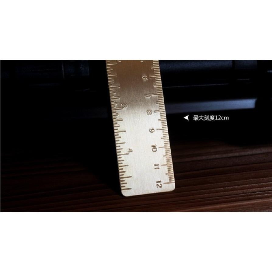 手工雙刻度黃銅尺子 🔥 小銅尺 純黃銅製品 EDC工具 刻度尺 複古尺 書籤尺 黃銅尺 SG163 銅尺 純銅尺BA-細節圖5