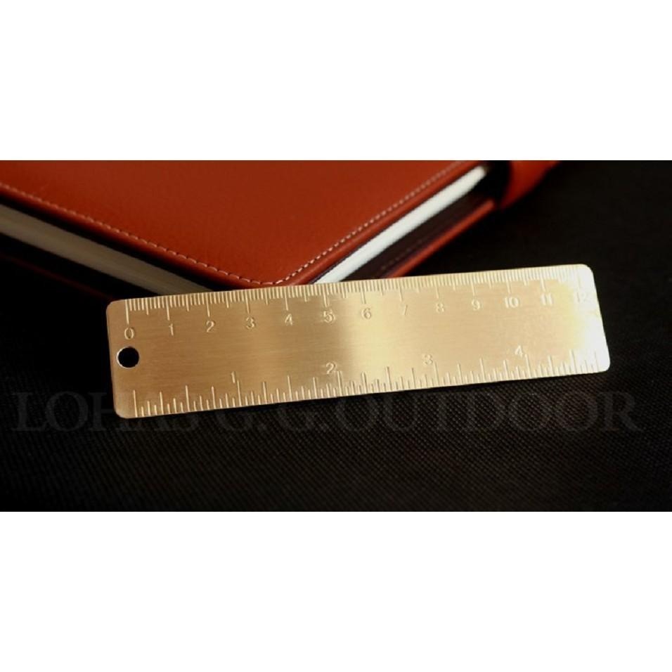 手工雙刻度黃銅尺子 🔥 小銅尺 純黃銅製品 EDC工具 刻度尺 複古尺 書籤尺 黃銅尺 SG163 銅尺 純銅尺BA-細節圖3