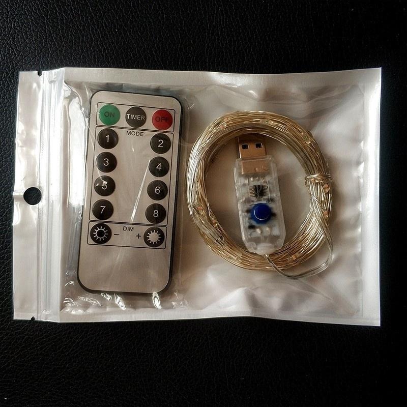 10米100燈 八段式遙控 USB燈串👍️萬聖節裝飾 雪花燈 L237 LED銀線燈串 裝飾燈串 聖誕節燈串 LED燈串-細節圖6