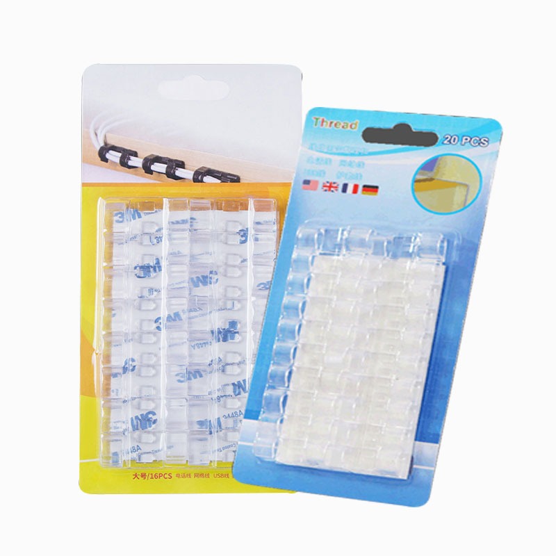 日本KM1274 透明電線固定夾⚡網線整理夾 電纜走線夾 固線器 整理夾 電纜走線夾 電線收納 電腦線材固定 固線器BA-細節圖2