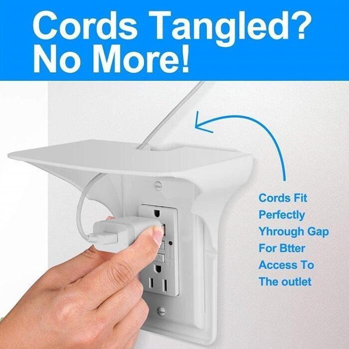 插座置物盒 C款⚡插座充電置物架 手機充電架 插座電源架 充電收納架 插座架 牆壁支架 牆壁插座架 插座收納架BA-細節圖6