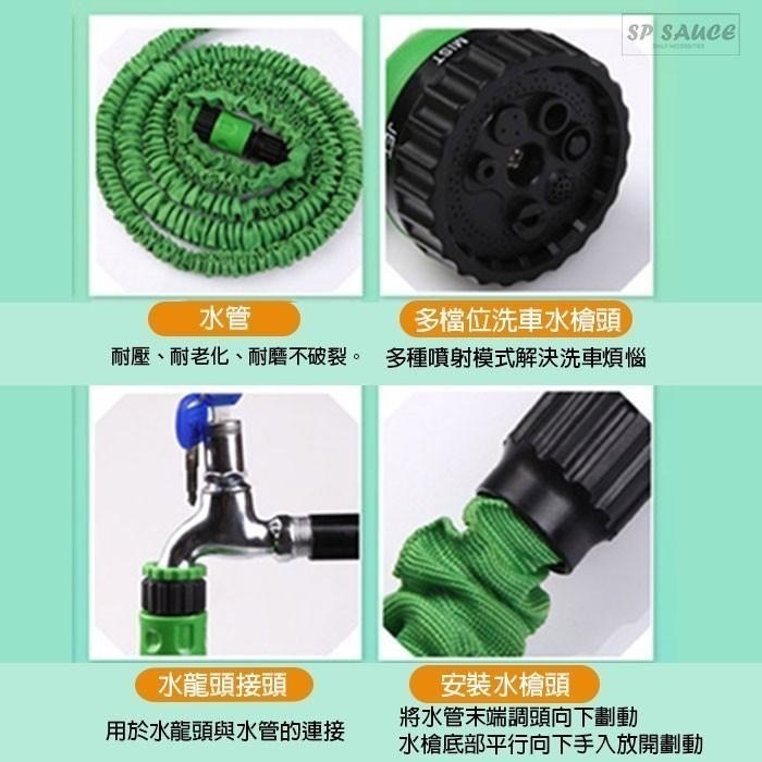 本原批發 伸縮噴水槍 七種模式👍伸縮噴水槍 伸縮水管 伸縮水槍 洗車水槍 彈力伸縮 高壓水槍 洗車噴槍 OLD294-細節圖3