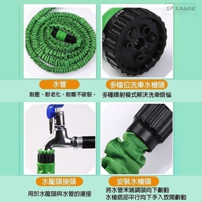 本原批發 伸縮噴水槍 七種模式👍伸縮噴水槍 伸縮水管 伸縮水槍 洗車水槍 彈力伸縮 高壓水槍 洗車噴槍 OLD294-細節圖3