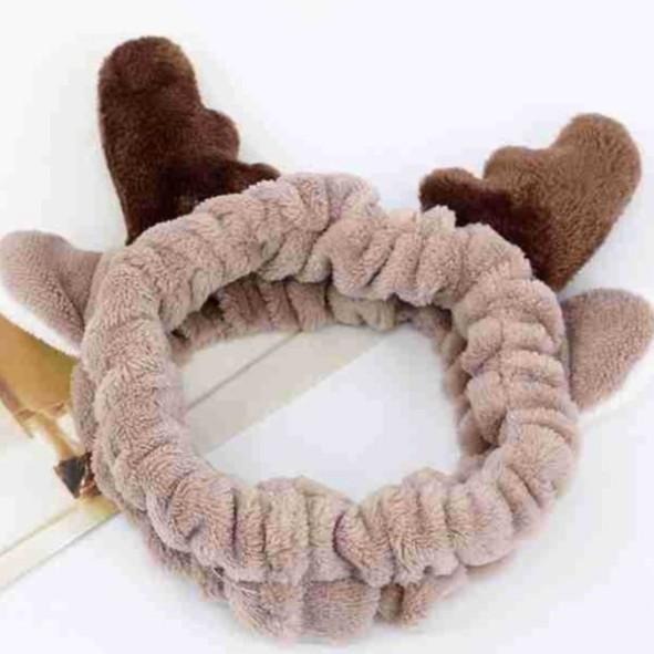 咖啡鹿角束髮帶🔥洗臉帶 羊角髮帶 髮箍 洗臉髮帶 束髮帶 頭飾 髮飾 兔子髮帶 敷臉髮帶 做臉髮帶 鬆緊帶 洗臉髮箍-細節圖2