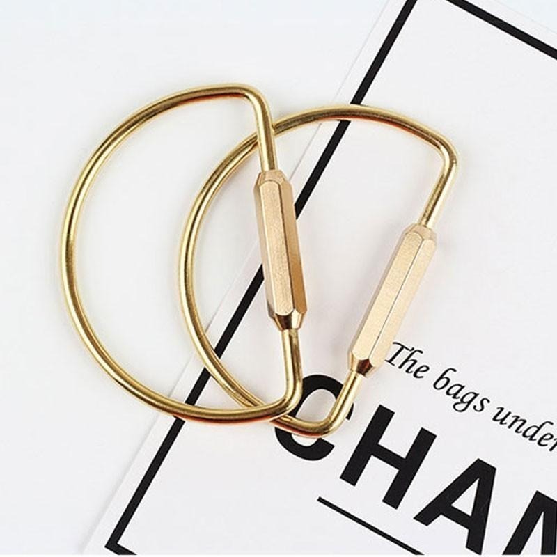 黃銅鑰匙扣👍鑰匙 鑰匙圈 純黃銅鑰匙掛環 金屬鑰匙圈 黃銅環 鑰匙扣 文創鑰匙圈 復古鑰匙圈 SG211 銅環 D型環B-細節圖3