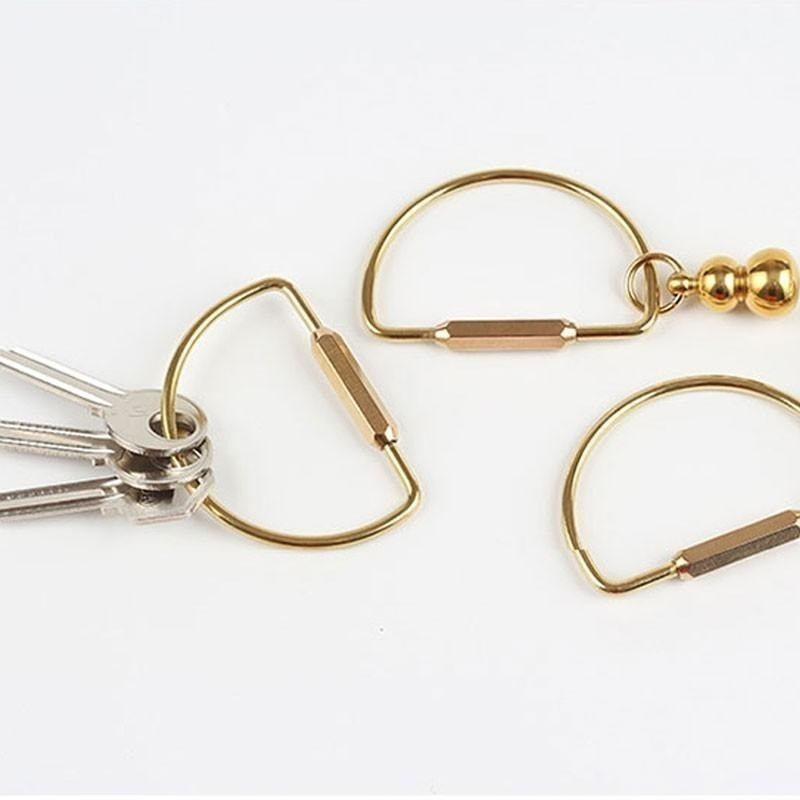 黃銅鑰匙扣👍鑰匙 鑰匙圈 純黃銅鑰匙掛環 金屬鑰匙圈 黃銅環 鑰匙扣 文創鑰匙圈 復古鑰匙圈 SG211 銅環 D型環B-細節圖4