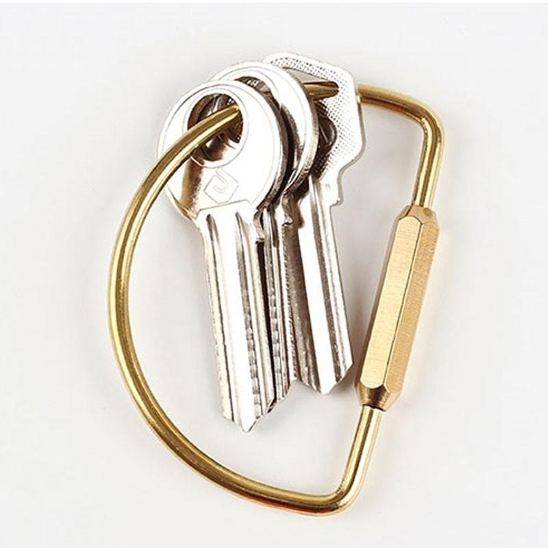 黃銅鑰匙扣👍鑰匙 鑰匙圈 純黃銅鑰匙掛環 金屬鑰匙圈 黃銅環 鑰匙扣 文創鑰匙圈 復古鑰匙圈 SG211 銅環 D型環B-細節圖5