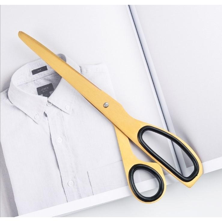 本原批發 北歐不對稱剪刀👍不銹鋼剪刀 金色剪刀 剪刀 裁紙剪刀 剪紙 刀 文具 美工剪刀 工藝剪刀 復古 SG213-細節圖3