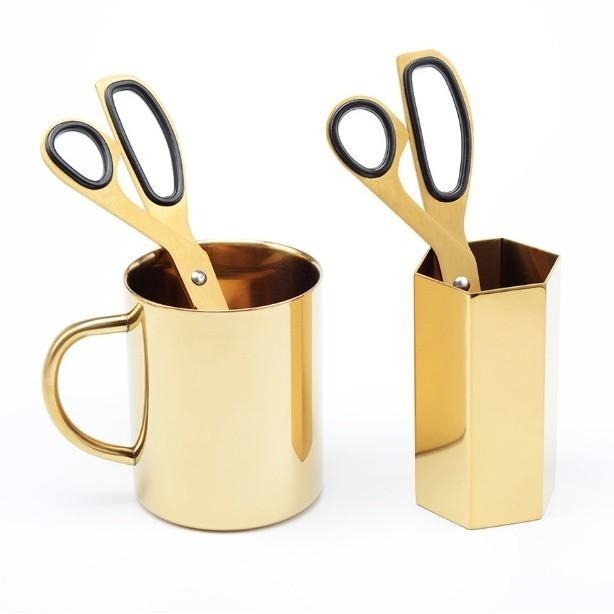 本原批發 北歐不對稱剪刀👍不銹鋼剪刀 金色剪刀 剪刀 裁紙剪刀 剪紙 刀 文具 美工剪刀 工藝剪刀 復古 SG213-細節圖6