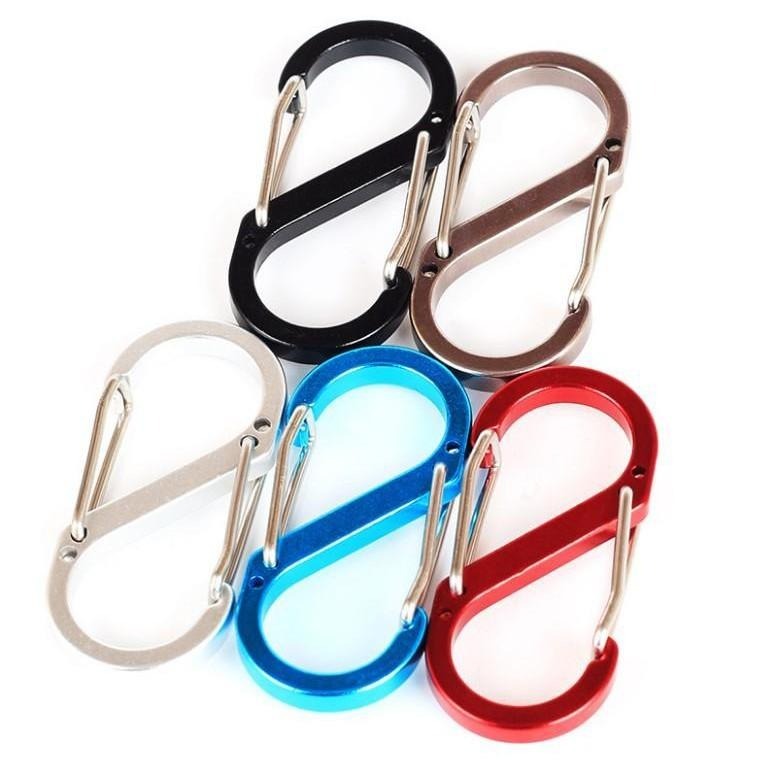 本原批發 鋁合金8字型快掛扣🎉S登山扣 鋁合金 八字扣 8字扣 鑰匙環 鑰匙圈 掛勾 露營 扣環 卡扣 SG329-細節圖4