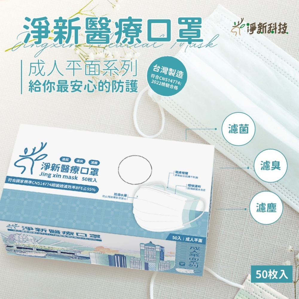 本原批發 淨新平面口罩👍醫療口罩 醫用口罩 台灣製口罩 淨新醫療口罩 平面口罩 成人口罩 兒童口罩 KS82-細節圖6