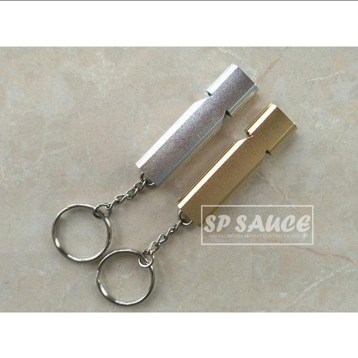 本原批發 鋁合金雙頻求生口哨👍️求生 救生 求救 口哨 哨子 高分貝 防狼 雙管口哨 防身 訓練哨 高音哨 YR69-細節圖2