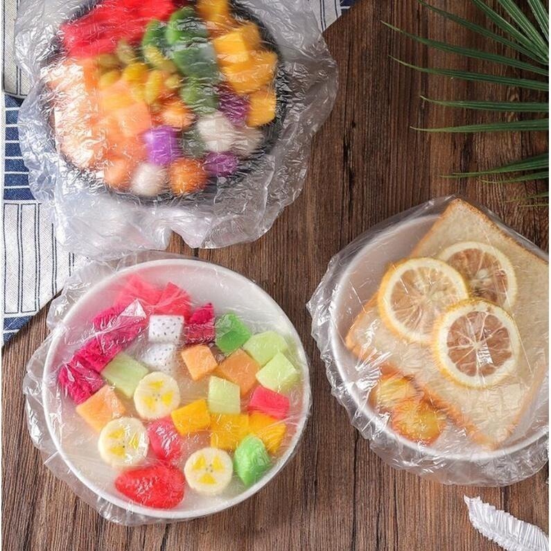 100入 萬用保鮮膜套🌿條形帽 食物防塵套 封口套 食物保鮮膜 一次性保鮮膜套 保鮮罩 保鮮袋 保鮮蓋套 KS8-細節圖7