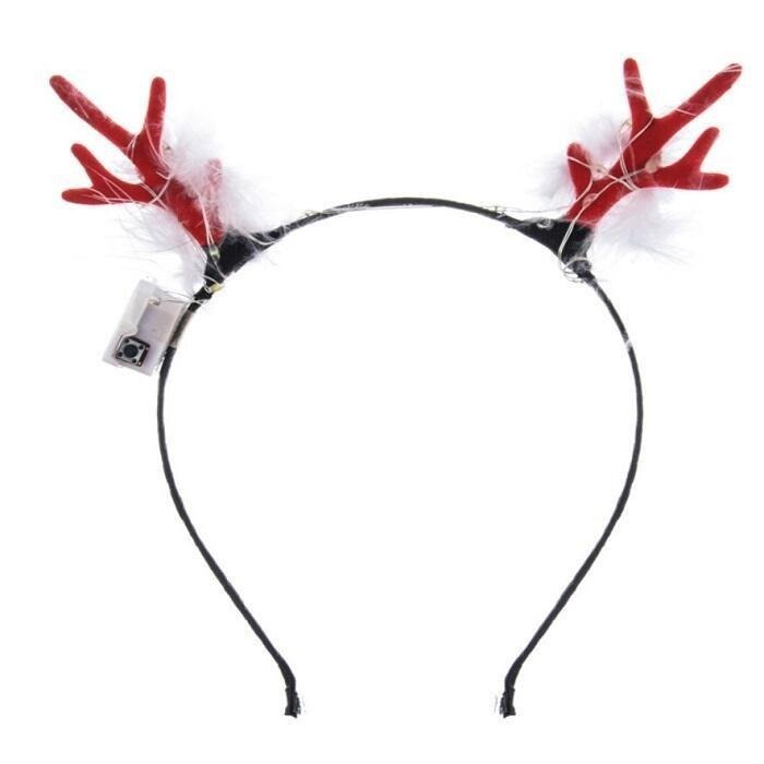 本原批發❤️發光羽毛鹿角髮箍❤️發光髮箍 鹿角  髮圈 聖誕節 跨年髮箍 頭飾 表演髮飾 聖誕節 SG887-細節圖2