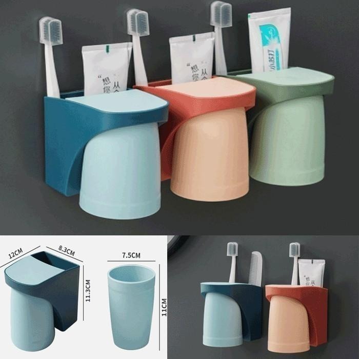 本原批發 磁吸牙刷架💧漱口杯架 洗漱架貼 磁吸漱口杯 收納架 牙刷漱口杯 磁吸杯 洗漱杯 磁吸杯架 漱口杯 SG895-細節圖7