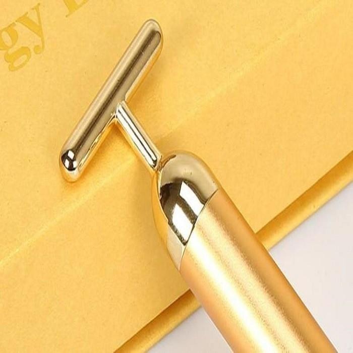 本原批發 24K金美容棒👍電動按摩棒 黃金棒 T型按摩棒 美容棒 電動 瘦臉神器 按摩棒 臉部按摩 NIS028-細節圖2