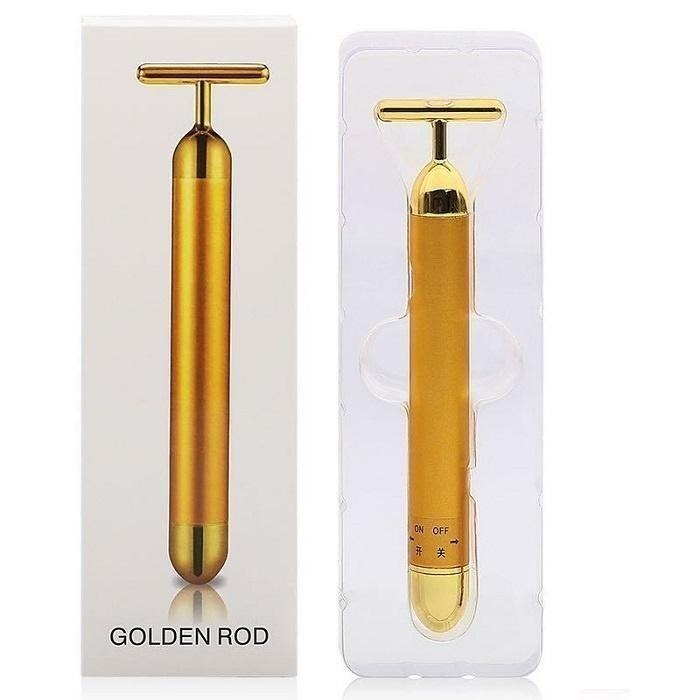 本原批發 24K金美容棒👍電動按摩棒 黃金棒 T型按摩棒 美容棒 電動 瘦臉神器 按摩棒 臉部按摩 NIS028-細節圖3