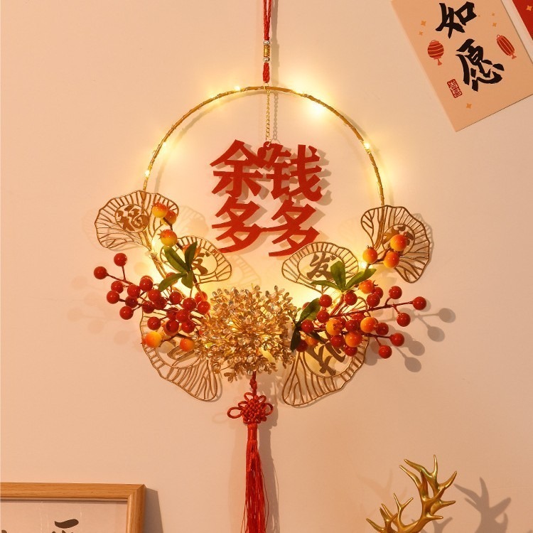 本原批發 新年裝飾🧧過年裝飾🧧春節 過年花環 發光掛環 新年佈置 大門裝飾 春節裝飾 春節佈置 裝飾 CY384-規格圖8