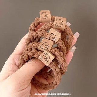 本原批發 韓版編織髮圈🐻韓版髮圈 髮圈 不卡髮 髮束 高彈力 加粗耐用不纏髪 髮飾 綁頭髮 高彈力髮圈 頭繩KS191-規格圖5