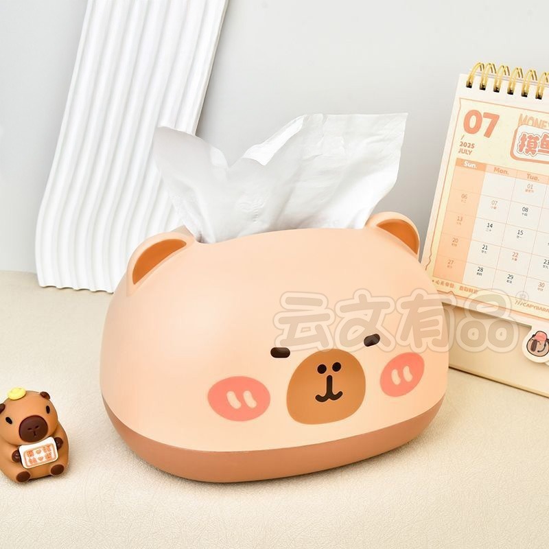 本原批發 卡皮巴拉紙巾盒👍capybara 紙盒 面紙  ins面紙盒 紙 衛生紙 卡皮巴拉  盒裝衛生紙 CY456-細節圖4